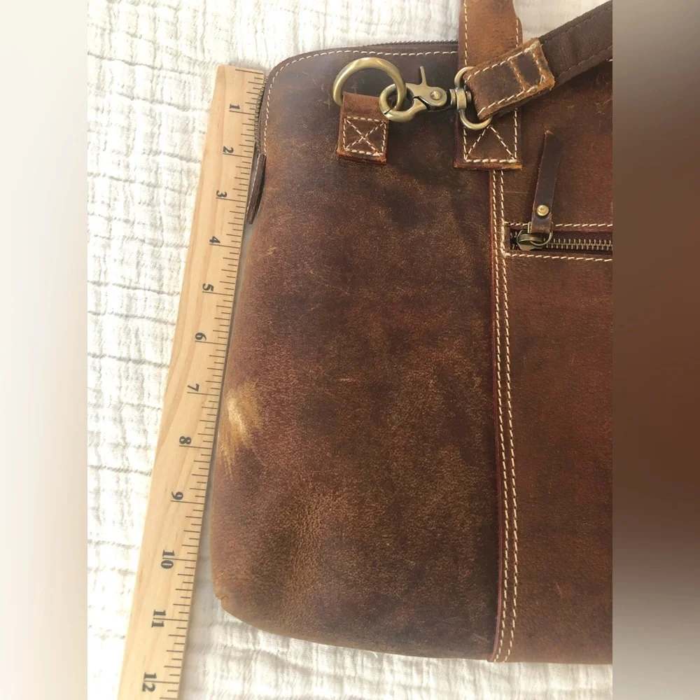 Rustic Town Brown Leather Bag EUC 1998